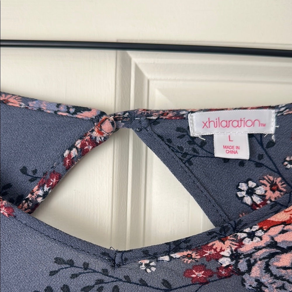 Xhilaration Blue Floral Dress - Picture 3 of 4
